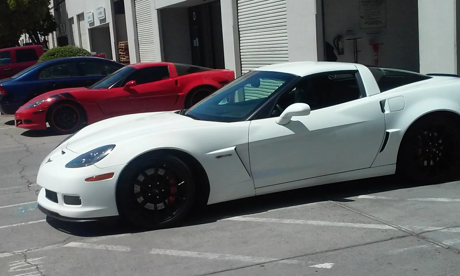 White Corvette Z06, exterior detail